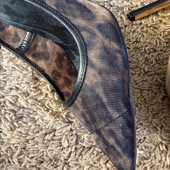 JLO Jennifer Lopez Mesh Leopard Print Heels. Size 7 - Picture 2 of 3